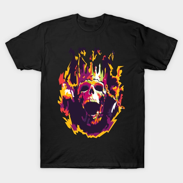 halloween skull T-Shirt by cool pop art house